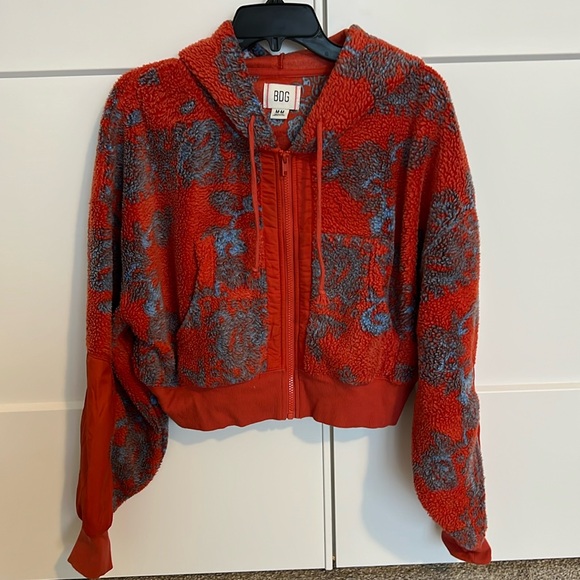 BDG Tops - Women’s Urban Outfitters Zip Up Fleece Hooded Sweatshirt.